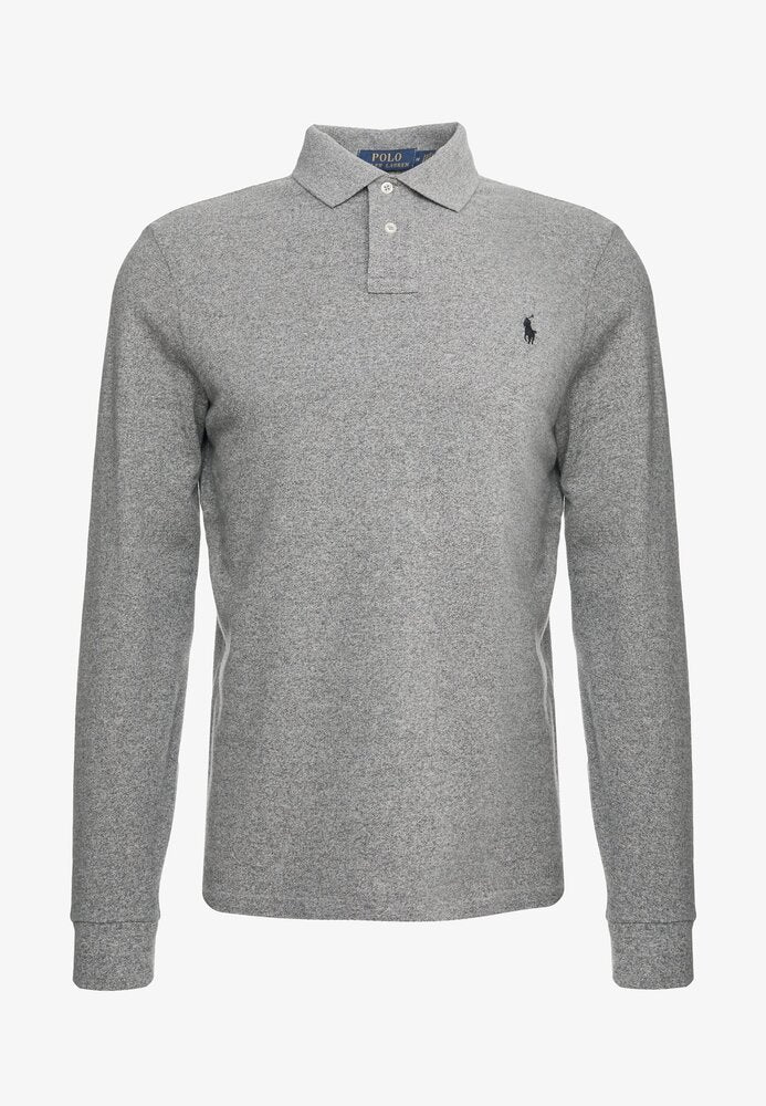 Custom Slim Fit Polo Uomo Grey Htr